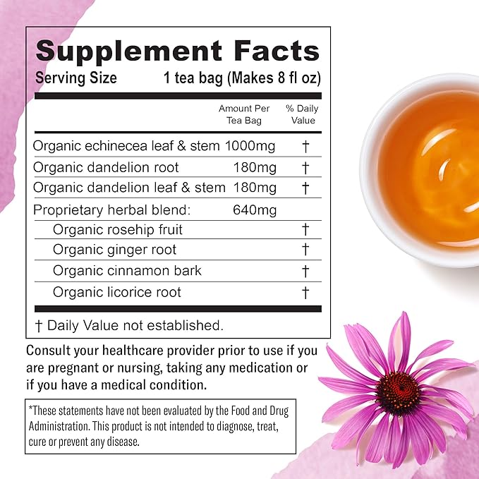 Numi Organic Immunity Tea Variety Pack – 48 Herbal Tea Bags – Functional Wellness Blends for Immune Support Comfort & Daily Balance