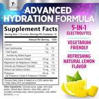 Hydration Electrolyte Gummies - Daily Liquid Replenisher Gummy - Electrolyte Multiplier with Minerals, Potassium & Real Salt - Vegan, Non-GMO - Tasty Lemon Flavor Hydration Electrolytes - 60 Gummies