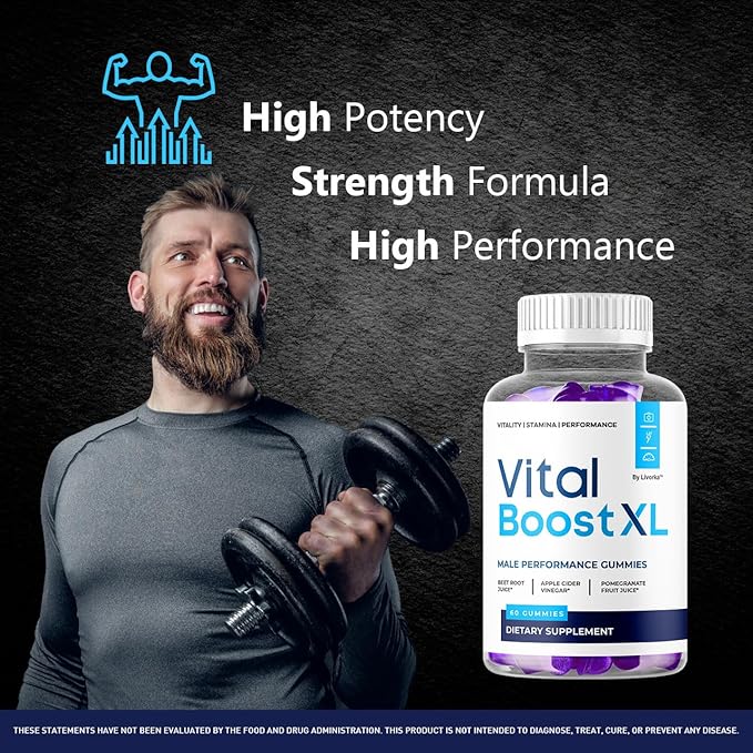 (3 Pack) Vital Boost XL Gummies - Official VitalBoost XL Gummys For Men Premium Natural Ingredients - Maximum Strength, Advanced Formula Support For Overall Health & Wellness, 180 Gummies For 3 Months