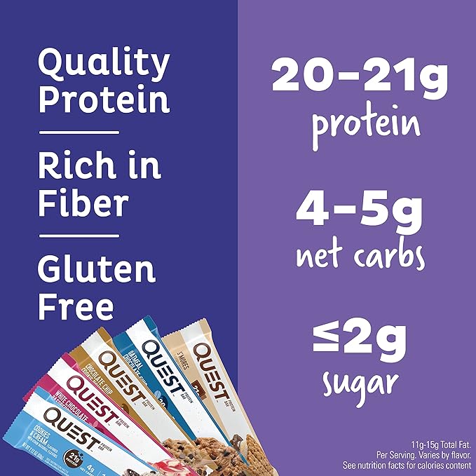 Quest Nutrition Ultimate Variety Pack Protein Bars, High Protein, Low Carb, Gluten Free, Keto Friendly, 12 Count