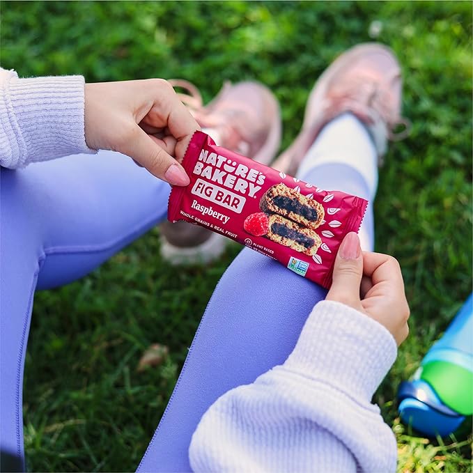 Nature’s Bakery Whole Wheat Fig Bars, Raspberry, Real Fruit, Vegan, Non-GMO, Snack bar, 6 Count (Pack of 6)