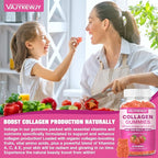 Vegan Collagen Gummies for Women & Men - with Biotin, Vitamin C, & Zinc for Skin Radiance, Hair Growth, Strong Nails, & Joint Support, 60 Count