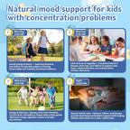Saffron Gummies for Kids - Saffron Extract Supplement with GABA, Calms Temper Tantrums, Supports Happy Mood & Cognition, Focus Calm Gummies for Kids 4+, Sugar Free Strawberry, 90 Counts