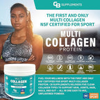 CB Supplements NSF Certified for Sport Multi Collagen Protein Powder Bone, Skin, Hair, and Joint Support | Hydrolyzed Collagen Supplements (58 Servings (Pack of 1), Unflavored)