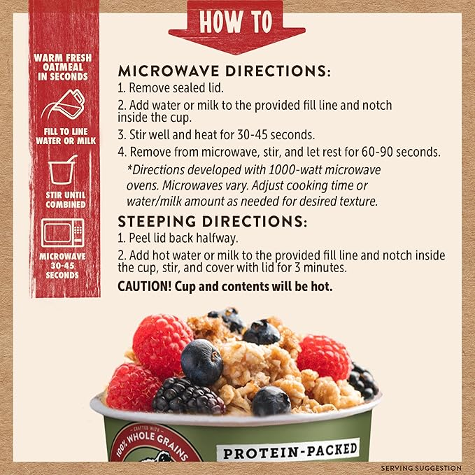 Kodiak Cakes Instant Protein Maple & Brown Sugar Oatmeal in a Cup, 2.12oz, (Pack of 24)