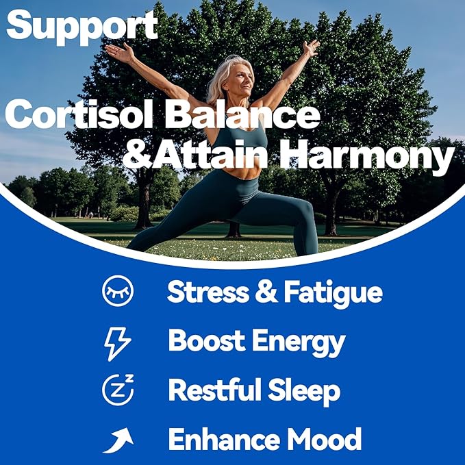 16-in-1 Cortisol Balance & Sleep Support for Women & Men – Natural Calm Formula with Magnesium, Ashwagandha & L-Theanine – Supports Restful Sleep, Relaxation, Focus & Healthy Cortisol Levels