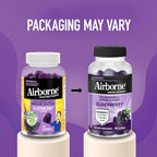 Airborne Elderberry + Zinc & Vitamin C Gummies For Adults, Immune Support Vitamin D & Zinc Gummies With Powerful Antioxidant Vitamins C D & E - 50 Gummies, Elderberry Flavor