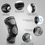 NEENCA Professional Knee Brace for Pain Relief, Medical Knee Support with Patella Pad & Side Stabilizers, Compression Knee Sleeve for Meniscus Tear, ACL, Joint Pain, Runner, Workout (Black, XX-Large)