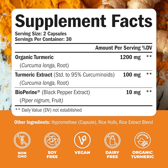 Turmeric Curcumin with Black Pepper Extract & Glucosamine Chondroitin MSM Joint Support Supplement