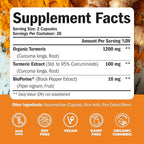 Turmeric Curcumin with Black Pepper Extract & Glucosamine Chondroitin MSM Joint Support Supplement