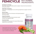 FEMICYCLE Herbal Supplement for Women – PMS, Hormonal & Menstrual Cycle Support – Lodh Tree, Ashoka, Asparagus, Licorice & Turmeric – Period Wellness Formula – 120 Vegan Capsules