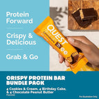 Quest Nutrition Crispy Variety Pack Protein Bars, Protein Rich, Low Sugar, Gluten Free, 12 Count