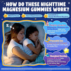 Kids Calcium Magnesium Supplement Gummies - Calcium Citrate 800mg with Magnesium Glycinate 200mg, L-Theanine, Vitamin D3 K2 & Omega-3 Multivitamin for Kids Day & Night Gummies - Vegan, Sugar Free
