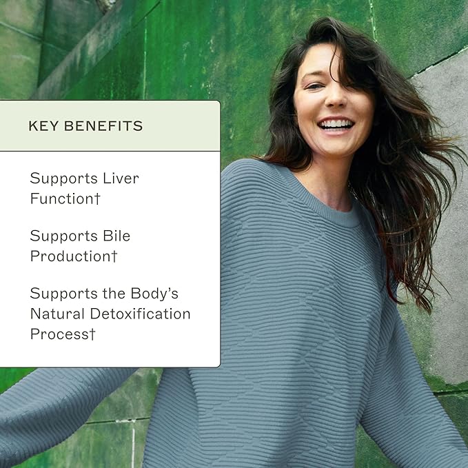Amy Myers MD Liver Support - Comprehensive Liver Support Health Formula - Herbal Supplement with Milk Thistle & Selenium - Gentle Support for Liver Health & Bile Flow - 60 Capsules (60 Servings)