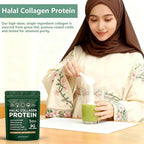 Halal Collagen Protein Powder - Pure Halal Collagen Peptides Grass Fed Organic Hydrolyzed Powder, Skin Glows | Joints Support | Gut Support, Non GMO, Sugar Free, Unflavoured, 30 Servings