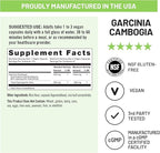 Naturewise Garcinia Cambogia - 60% HCA Concentration Extract, Natural Support for Weight Goals and Energy Levels - Vegan, Non-GMO, Gluten Free - 180 Capsules[2-6 Month Supply]