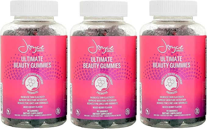 Joyce Giraud Ultimate Beauty Gummies, 90-Day Supply, Supports Skin Hydration & Healthy Skin Tone, 270 Gummies