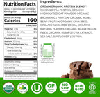 Orgain Organic Vegan Protein Powder + Oat Milk, Chocolate - 20g Plant Based Protein, Gluten Free, No Dairy, Soy or Lactose Ingredients, Low Sugar, Non-GMO, Kosher, For Shakes & Smoothies - 1.05lb