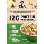 Quaker Protein Instant Oatmeal, Apple Cinnamon, 12g Protein per Serving, Whole Grains, No Artificial Flavors, No Added Colors, 2.11 oz Packets, (6 Pack)