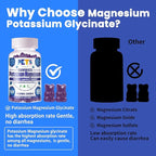 Potassium Magnesium Gummies - High Absorption Magnesium Glycinate & Potassium Citrate Plus Omega 3, B6, D3, K2 & Calcium - Chewable Gummy for Leg Cramps, Immunity & Energy-Blueberry 60 Gummies