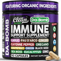 Organic Immune Support with PAU D'Arco Garlic Cayenne Pepper Oregano Ginger Grapefruit Onion Black Seed Sea Moss Black Pepper Zinc Eucalyptus Vitamin C Vitamin D Organic Soursop By Clean Nutra