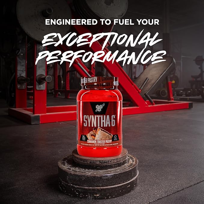BSN SYNTHA-6 Premium Protein Powder with 6g of Fiber, Whey Isolate, Micellar Casein, Milk Protein Isolate, 5g of Fat, Cinnamon Toaster Pastry, 28 Servings, 2.91 Pound (Packaging May Vary)