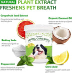 Dental Care Wipes for Dogs and Cats, 50 Count, Teeth and Gum Cleaning, Plaque and Tartar Removal, Larger and Wider Version