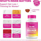 Pink Stork Total Glow Gummies for Women – Hair, Skin & Nails Vitamin with Biotin, Vitamin A, B6, B12, Folate, Zinc & More – Support for Radiant Skin, Strong Nails, and Healthy Hair – 60 Berry Gummies