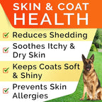 STRELLALAB Omega 3 for Dogs - (360Ct) Fish Oil Treats - Allergy & Itch Relief Skin & Coat Supplement - Dry Itchy Skin, Anti Shedding & Hot Spots Treatment - Pet Salmon Oil Chews - Chicken Flavor