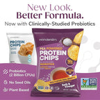 Wonderslim Protein Chips with Probiotics, Salt & Vinegar | 12g Plant Protein, 170 Cal | High Protein Chips, Vegan, Gluten Free, Non-GMO | Made with Avocado Oil, No Seed Oils | 12 Pack