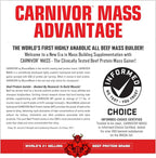 MuscleMeds Carnivor Mass Anabolic Beef Protein Gainer, Chocolate Fudge, 10.4 Pounds,Brown,003679