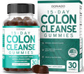 Colon Cleanse Gummies & Detox 15 Day Gut Cleanse (30 Gummies) Intestinal Cleanse & Probiotic for Gentle Laxative & Bowel Relief for Stomach Bloating - Third Party Tested, Vegan, Non-GMO - USA Made