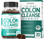 Colon Cleanse Gummies & Detox 15 Day Gut Cleanse (30 Gummies) Intestinal Cleanse & Probiotic for Gentle Laxative & Bowel Relief for Stomach Bloating - Third Party Tested, Vegan, Non-GMO - USA Made