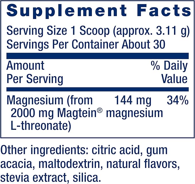 Life Extension Neuro-Mag Magnesium L-Threonate Powder (Tropical Punch) - Ultra-Absorbable Magnesium - Supports Memory, Focus, Cognitive Function & Mood - Gluten free, Non-GMO, Vegetarian (30 Servings)