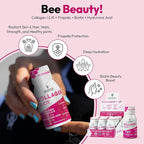 Bee and You Collagen Liquid Shot Drink with Vitamin C, Propolis Extract, Hyaluronic Acid, Biotin, Promotes Skin, Hair, Nail and Joint Health, 1.69 fl. Oz x 12 Pack