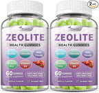 Wanish (2 Packs) Zeolite Gummies for Adults - Zeolite Clinoptilolite, Chlorella, Milk Thistle & Vitamins- Supports Immune Health, Gut and Liver, Vegan, Non-GMO, Sugar Free, Apple Flavor, 120 Count