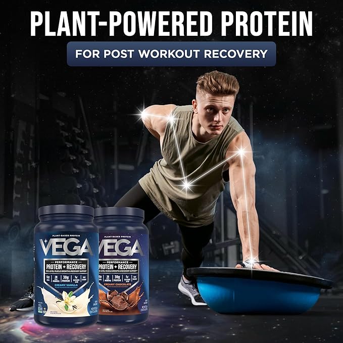 Vega Sport Premium Protein Powder + Recovery Bundle - Vanilla (20 servings) and Chocolate (19 servings) 30g Plant Based Protein, 5g BCAAs, Low Carb, Keto, Pea Protein for Women and Men