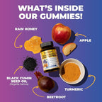 Sakoon nutrition Black Seed Oil Gummies with Honey and W/ 2%+ THYMOQUINONE - Nigella Sativa Seeds - Super antioxidant for Immune Support, Joints, Digestion, Hair & Skin - 60 Gummies