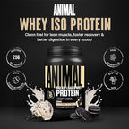 Animal Whey Isolate Protein Powder - Loaded for Pre & Post Workout Muscle Builder and Recovery with Digestive Enzymes for Men & Women - 25g Protein, Great Taste, Low Sugar - Cookies & Cream 2 lbs