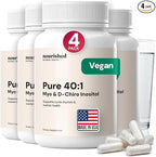 Nourished 40:1 Myo-inositol & D-Chiro Inositol Supplement for Women with Fertility, Skin Health, or Menstrual Cycle Symptoms - Hormone Balance for Women - 480 Capsules