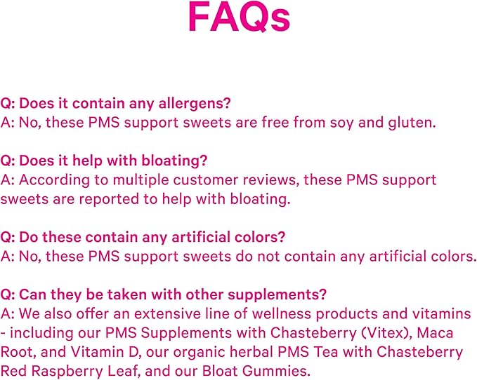 Pink Stork Organic PMS Support Sweets for Teens and Women - Simple & Natural Ingredients Vitamin B6 and Peppermint - Period, Digestion, Bloating, Mood Swings - 30 Drops