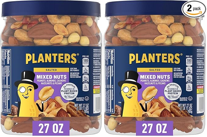 Planters Mixed Nuts Jar, 27 Ounce (Pack of 2)