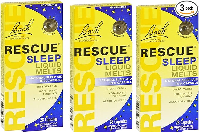 Bach Rescue Sleep Liquid Melts, Dissolvable Capsules 28 ea ( Pack of 3 )