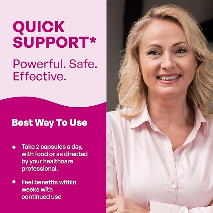 Complete Menopause Support Supplement For Women | With Ashwagandha, Black Cohosh, Dong Quai & Muira Puama | Helps Easing Hot Flashes Night Sweats Mood Swings Hormone Balance & Harmony | 120 Capsules