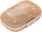 Cute Pill Organizer Small Bling Pill Case for Purse Medicine Vitamin Container Holder Daily Pill Box Container for Women Travel Medicine Kit(Peach)