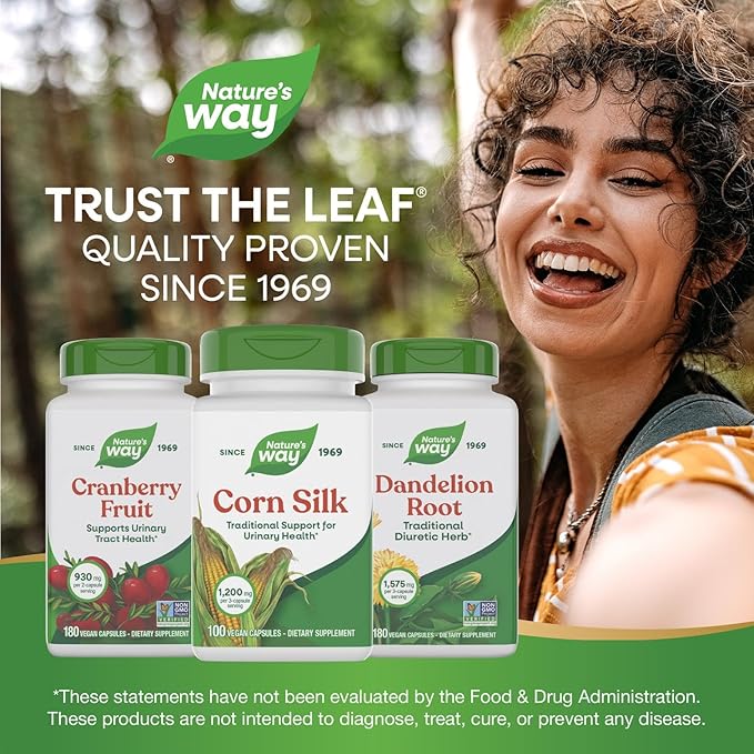 Nature's Way Corn Silk - 1,200 mg per 3-Capsule Serving - Traditional Urinary Health Support* - Corn Silk Dietary Supplement - Vegan & Gluten Free - 100 Vegan Capsules