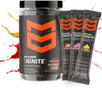MTN OPS Ignite Sugar Free Energy Drink Powder Variety Pack with 200mg Caffeine, Travel Pre Workout Packets for to-Go Energy, Nootropic Blend, L Arginine & L Citrulline, 21 Servings, Core Flavors