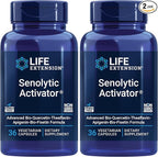 Life Extension Senolytic Activator®*,Healthy Aging,Cellular Health Support,bioavailable quercetin and Fisetin,apigenin,Black Tea theaflavins,Gluten Free,Non-GMO,Vegetarian,36 Capsules,(Pack of 2)