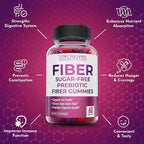 Atlantis Nutrition Sugar Free Fiber Gummies for Adults - 5G Fiber Supplement Formulated with 5.4G Prebiotic Digestive Blend/Serving - Supports Gut Health & Healthy Digestion - 2-Pack 120 Gummies