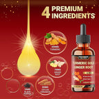 4 in 1 Liquid Turmeric Curcumin Drops Ginger Ceylon Cinnamon and Black Pepper - 2FL oz - 60 Servings